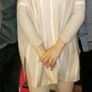 Cream/Beige Striped Jumper/Poncho Image 2