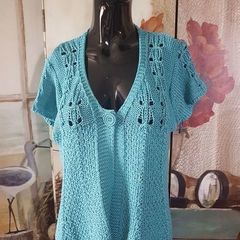 Per Una Turquoise Crochet Cardigan ,UK 16 , Mint Condition