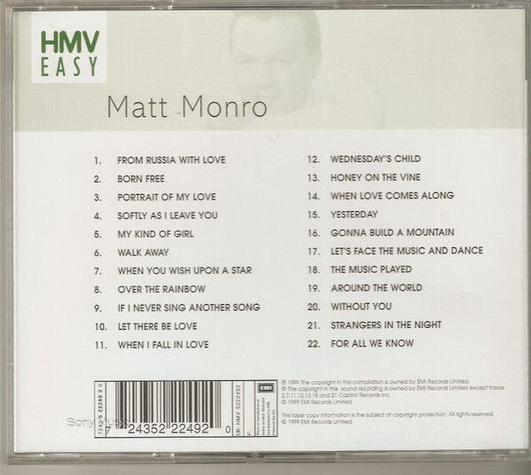 Free Postage! The Matt Monroe Collection. CD.