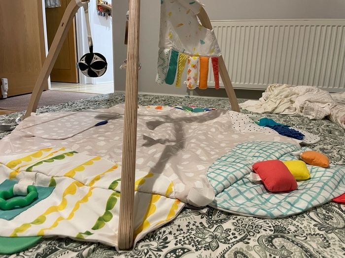 Lovevery play gym with sensory strands