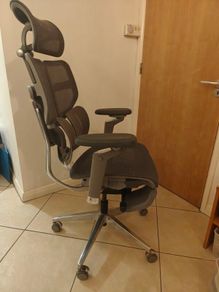 HINOMI X1 High-end Ergonomic Office Chair with 3D Adjustable Lumbar Support/ 4 Panel Backrest/ 6D Armrest and Legrest (Grey, Large)