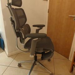 HINOMI X1 High-end Ergonomic Office Chair with 3D Adjustable Lumbar Support/ 4 Panel Backrest/ 6D Armrest and Legrest (Grey, Large)