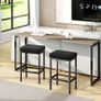 Bar Stools Set of 2, 66 cm Bar Stool, Bar Stool, Black, Leather Bar Stool, 6 cm Thick Cushion Bar Chair Set of 2, Kitchen Chairs with Metal Frame Image 6