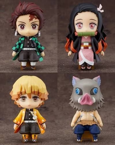 Demon Slayer Nendoroid Swacchao Figure Set of 4 Tanjiro Nezuko Inosuke Zenitsu
