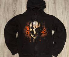 Spiral Direct "Game Over" Skull Hoodie - Gothic / Metal Style - Size L