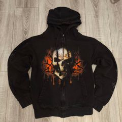 Spiral Direct "Game Over" Skull Hoodie - Gothic / Metal Style - Size L