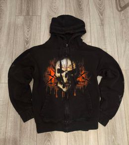 Spiral Direct "Game Over" Skull Hoodie - Gothic / Metal Style - Size L