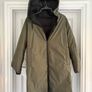 Zara Black / Dark Green Reversible Water Repellent Long Puffer Coat L Image 6