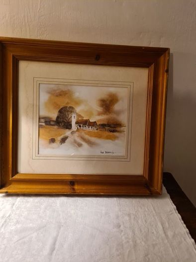 Hugh Brandon Cox "Old Church" signed print