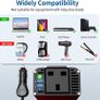 300W Car Power Inverter DC 12V to 240V / 230V AC Modified Sine Wave Voltage Converter with Dual USB Ports and UK Socket for Charge Your Laptop,For iPhone, iPad, Tablet, Aluminium Case Image 2