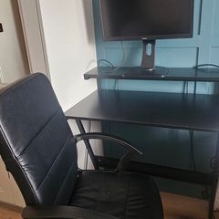 Complete Home Office Setup, iiyama 22" Monitor, Desk with Shelf & Ergonomic Chair