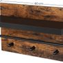 Wall Coat Rack in Industrial Design, Vintage with 3 Hooks, Bar and Shelf 40 x 60 x 21.5 cm, Wood/Black Image 2