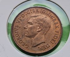 United Kingdom 1952 year Uncirculated Half Penny.