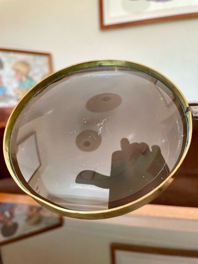 Nautical Decorative Magnifying Glass With Adjustable Stand Desktop Brass Detail
