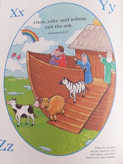 vintage new Bible book with stickers for children