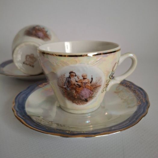 Japanese Lusterware Cups & Saucers