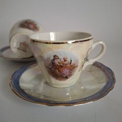 Japanese Lusterware Cups & Saucers