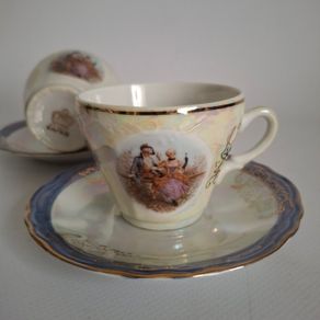 Japanese Lusterware Cups & Saucers