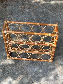 Beautiful Vintage Rattan Wine Rack