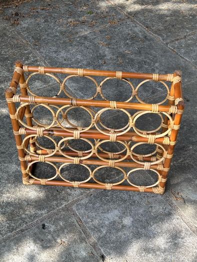 Beautiful Vintage Rattan Wine Rack