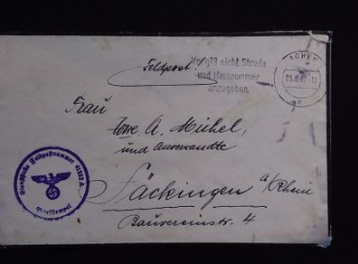 German Empire Stamps : Feldpost ( Mourning ) Envelope : 1942