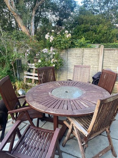 Teak garden table & chairs