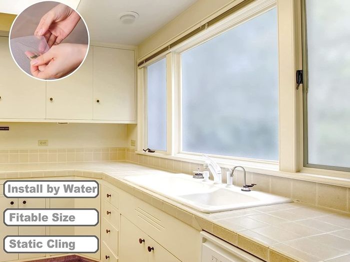Privacy Window Film Self Adhensive Frosted Glass Film Opaque No Glue Static Cling Sticker for Office, Bathroom Living Room and Kitchen