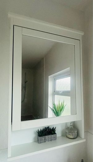 HEMNES Mirror cabinet with 1 door, white, 63x16x98 cm