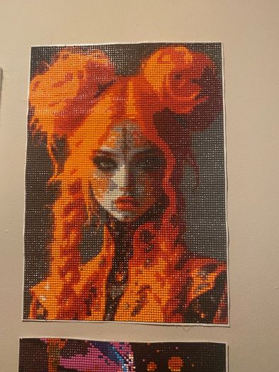 Gem art of orange haired woman