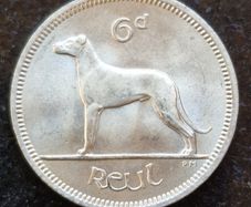 Fantastic Ireland 1964 Six Pence 6d coin