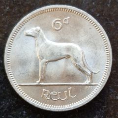 Fantastic Ireland 1964 Six Pence 6d coin