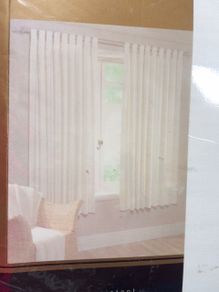 Tab top.Light resistant ivory curtains.168 x 183 cm,New