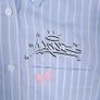 Zadig & Voltaire Blue White Striped Graphic Button-Up Tais Raye Tag Shirt Size XS Image 5