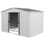 Garden Shed 277x195x192 cm Metal Outdoor Storage for Tools Silver and Gray Image 2