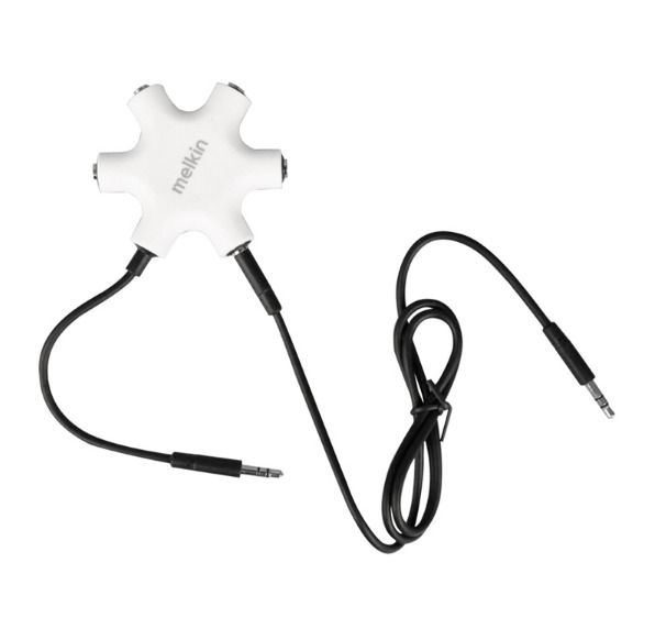 5 port 3.5mm jack headphone Audio splitter adapter with 1pcs 60cm Aux cable