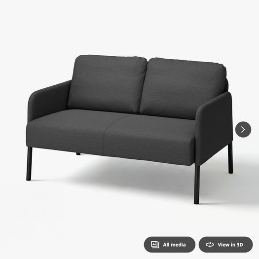 GLOSTAD - 2-seat sofa, Knisa dark grey (IKEA)