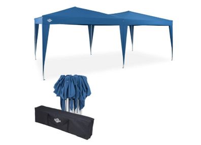 Gazebo 3 x 6 m Waterproof Pop-Up with Bag Marquee UV Protection Folding Gazebo Garden Tent Party Tent Blue