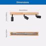 Black Retro Wood Ceiling Light Fitting,3 Way Spot Light Ceiling,Bedroom Lights Ceiling with E27 Bases,Adjustable Black Ceiling Light,Kitchen Lights Ceiling,Living Room Lights Image 2