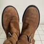 Jimmy Choo Youth II 2 Buckled Brown Suede Biker Boots Motorcycle UK3 Image 9