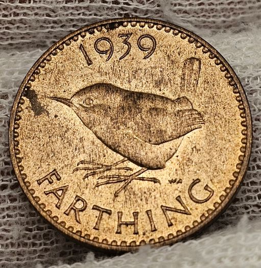Great Britain 1939 1/4d Farthing Beautiful Uncirculated Red