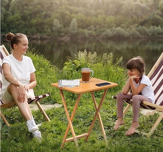 Housewares Snack Table, 65 x 49 x 39 cm Rubberwood