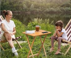 Housewares Snack Table, 65 x 49 x 39 cm Rubberwood