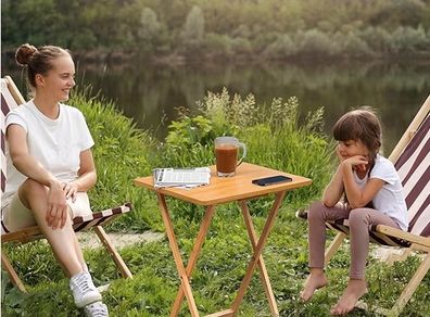 Housewares Snack Table, 65 x 49 x 39 cm Rubberwood