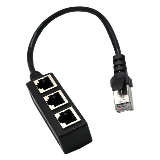 3 in 1 RJ45 Splitter LAN Ethernet Network RJ45 Connector Extender Adapter Cable for Networking Extension 1 Male to 3 Female