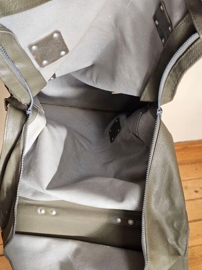 Vintage Swiss Army Military Issued Heavy Duty Tri-fold Document Bag or Messanger Bag Collectable Militaria