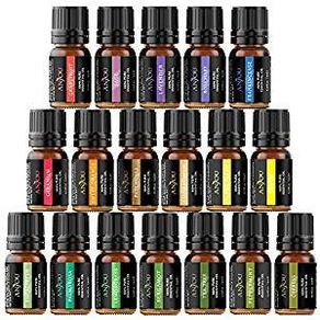 Essential Oils Set (12 x 10 mL Oils, 100 Percent Pure Lavender, Sweet, Tea Tree, Eucalyptus, Lemongrass, Peppermint, Bergamot, Frankincense, Lemon, Rosemary, Cinnamon, Ylang Ylang and Other 6)