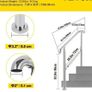 3 Step Railing Stainless Steel Transitional Handrail fit for Level Surface and 1 to 3 Steps Adjustable Stair Railing Indoor Outdoor Step Railings 99.8 kg Capacity Image 5