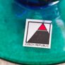 SET OF 5 , 1920 s Art Deco Czech Republic Cobalt Blue Green On Clear Glasses Image 9