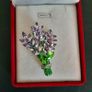 Beautiful Crystal Lavender Flower Bouquet Brooch Shawl Pin Badge Nature Flowers Jewellery and Accessories Image 3