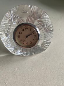 Vintage crystal glass Desk clock